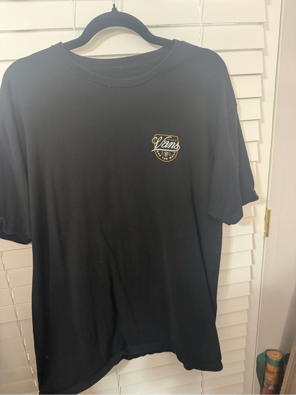 Vans Black Short Sleeve Tee with Yellow Logo Badge